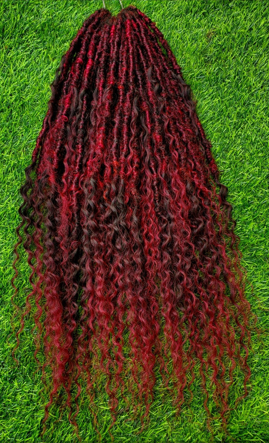 Burgundy Island Gyal Boho Locs