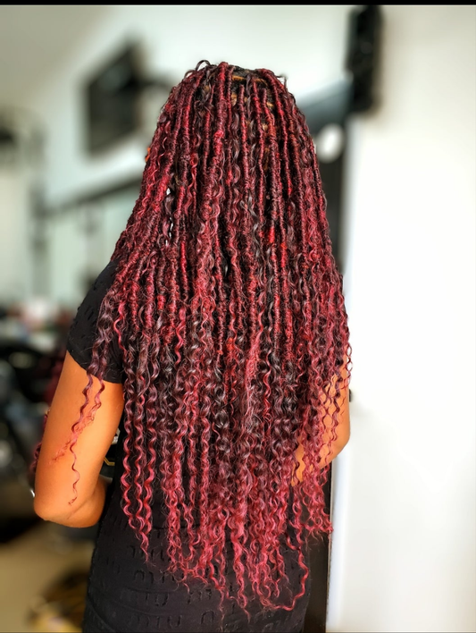 Burgundy Island Gyal Boho Locs