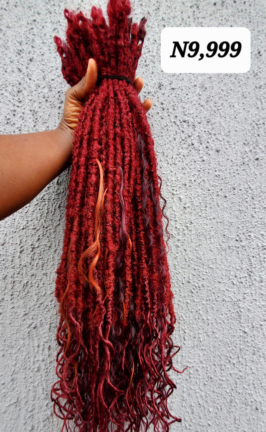 Burgundy Goddess Locs