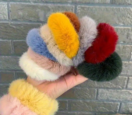 Fur hair bands